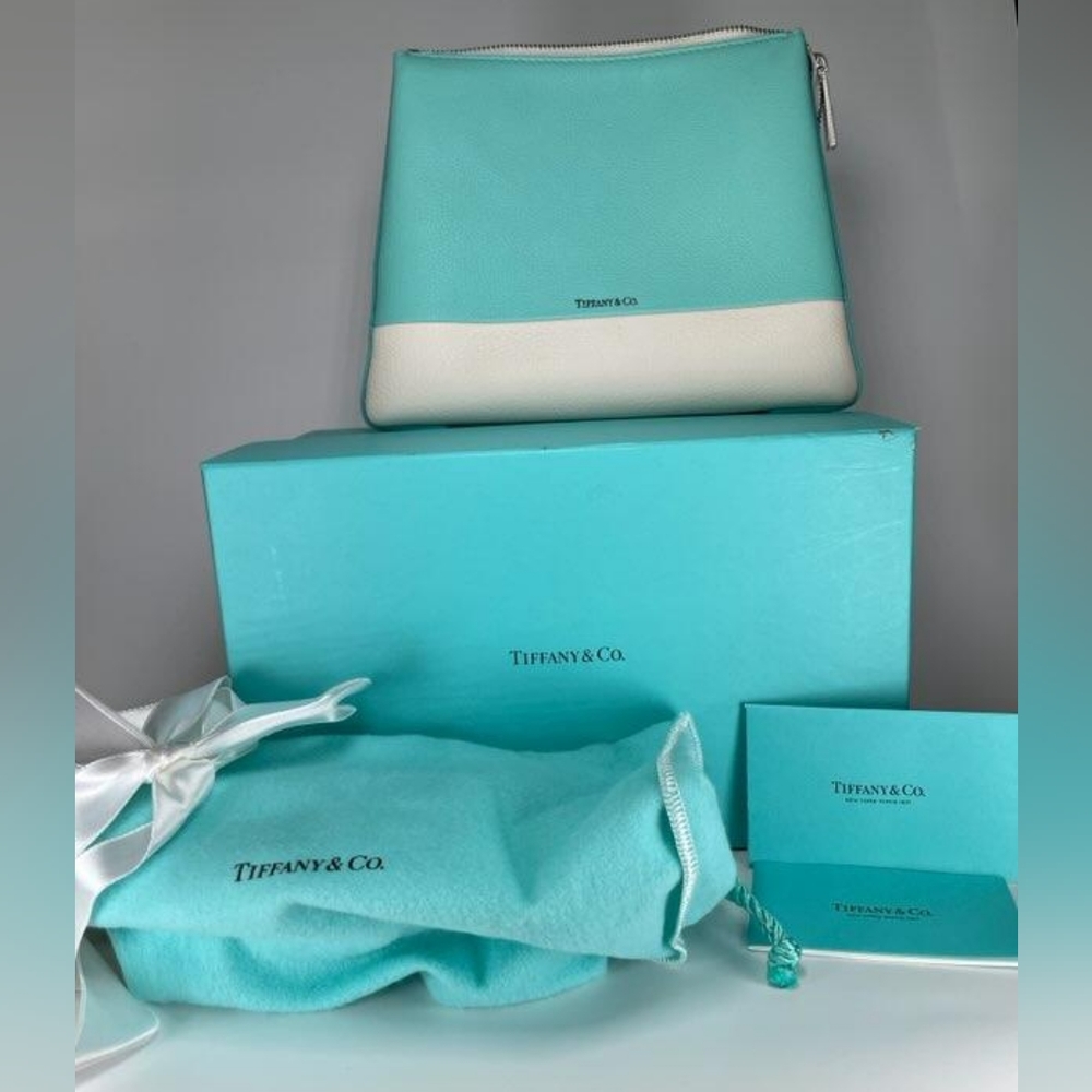 New With Box! Tiffany & Co.  Color Block Cosmetic Bag/Pouch